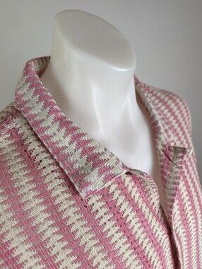 Raga Man Geometric Open Stitch Camp Shirt Sweater